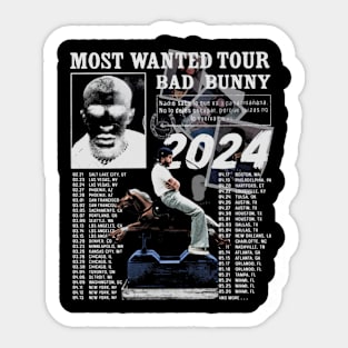 Bad Bunny Most Wanted Tour List Sticker
